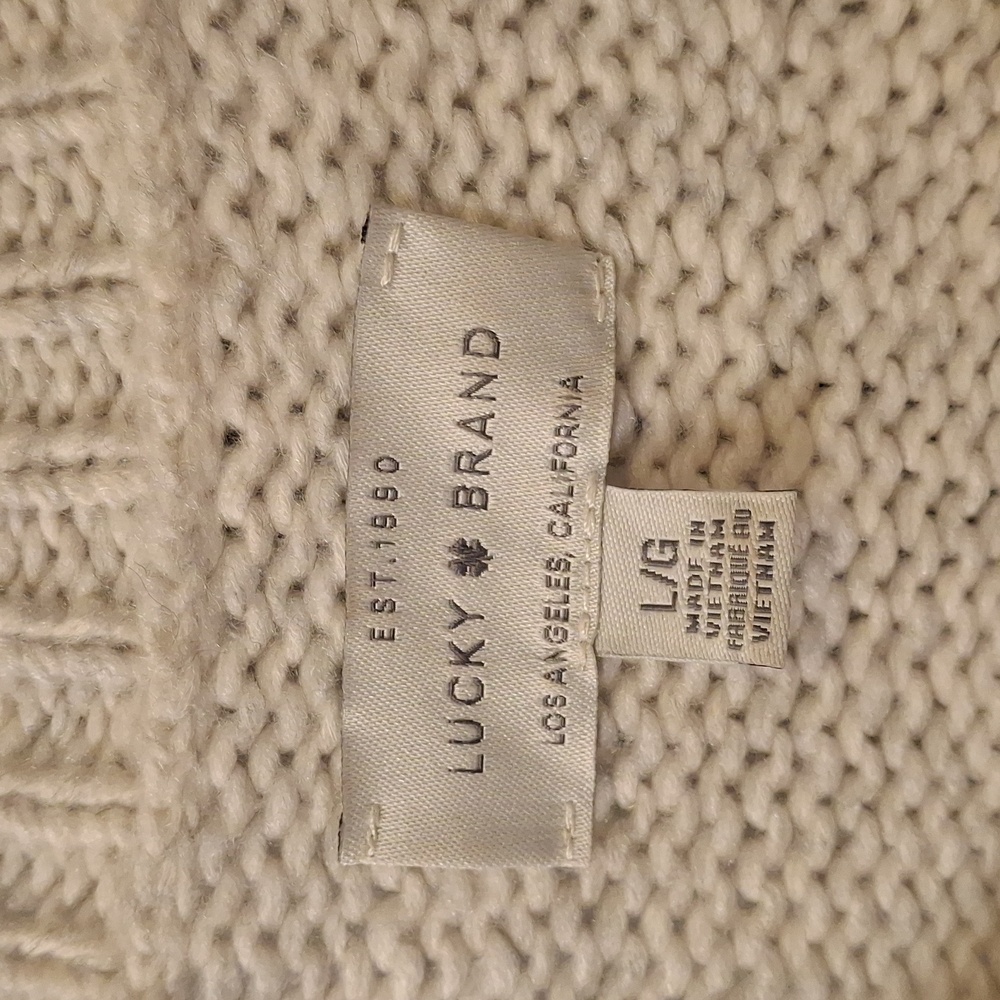 5/$25-Lucky Brand Oatmeal Color Sweater EUC - Picture 3 of 7